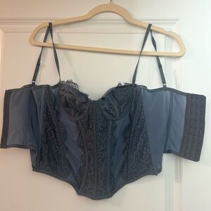 urban outfitters gray/blue corset